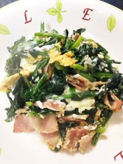ほうれん草ベーコン炒め-レシピのメイン写真