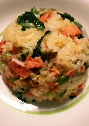 小松菜と鮭のチャーハン-レシピのメイン写真