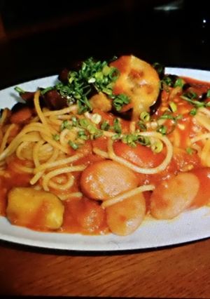 トマトとナスのナポリタン-レシピのメイン写真