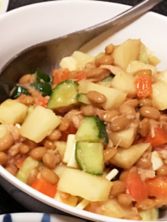 子どもがやみつき!給食の納豆サラダ-レシピのメイン写真