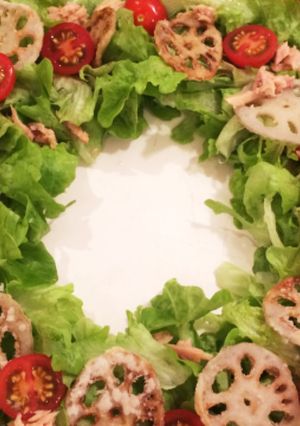 クリスマスリースサラダ-レシピのメイン写真