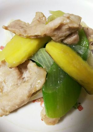 根深 長ねぎ&さつまいもの豚肉みそ炒め-レシピのメイン写真
