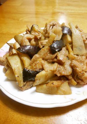 豚となすとたけのこのみそ炒め-レシピのメイン写真