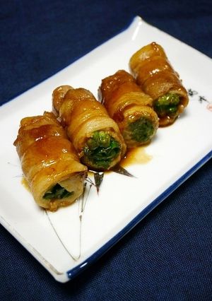 簡単！ニラ(茎)の肉マキ(すき蒸し)-レシピのメイン写真