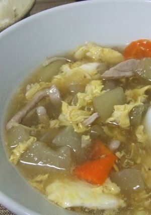 冬瓜とﾏｲﾀｹの中華とろとろスープ♪-レシピのメイン写真
