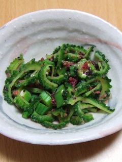 ゴーヤとオクラの梅おかかあえ-レシピのメイン写真