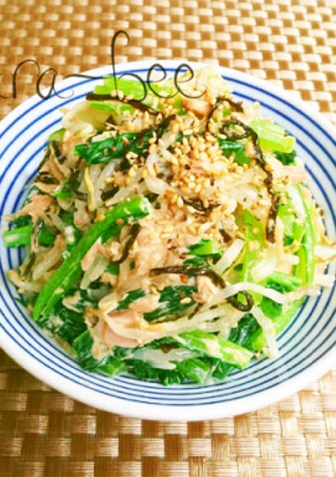 簡単5分♡こまツナもやしの塩昆布マヨサラ-レシピのメイン写真