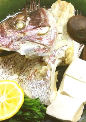 鯛のかぶと蒸し(酒蒸し)-レシピのメイン写真