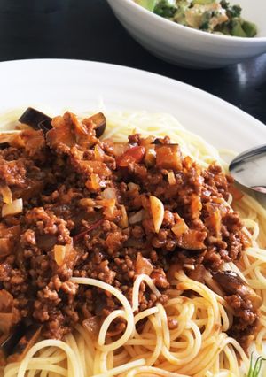 ミートソースパスタ-レシピのメイン写真