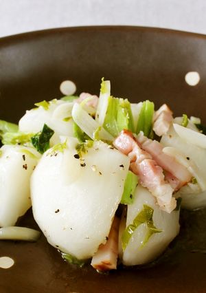 レンジで!かぶとベーコンのバジル風味-レシピのメイン写真