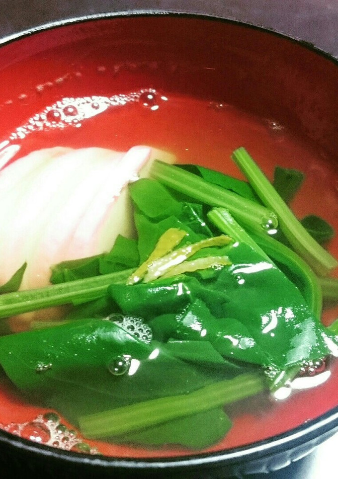 絶対美味♪ほうれん草とかまぼこのすまし汁-レシピのメイン写真