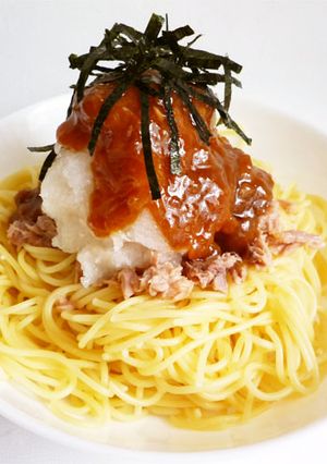 ツナと大根おろしと梅肉の冷製和風パスタ-レシピのメイン写真