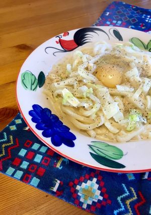 超簡単！濃厚♡豆乳カルボうどん♡ベジ♡-レシピのメイン写真
