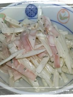 大根とハムのバジルサラダ-レシピのメイン写真