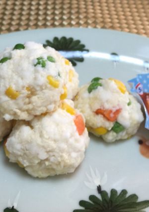 ミックス野菜とハンペン豆腐のレンジ蒸し-レシピのメイン写真