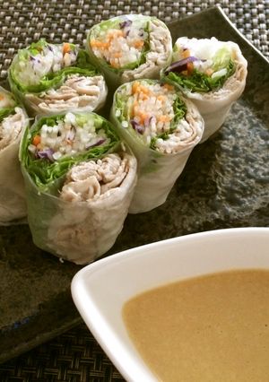 豚しゃぶ生春巻き～昆布酢のマヨポンソース-レシピのメイン写真