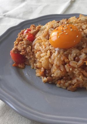 簡単!納豆とキムチとツナのチャーハン-レシピのメイン写真