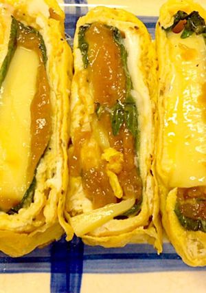 簡単な大葉梅肉とチーズの卵焼き-レシピのメイン写真