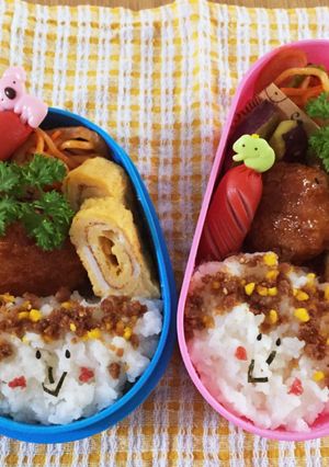 キャラ弁⁈顔弁⁈簡単すぎるお顔の弁当♪-レシピのメイン写真
