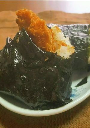 焦がし醤油トンカツの天むす（ミニ）-レシピのメイン写真