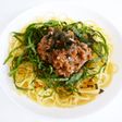 納豆と梅肉と大葉のさっぱりパスタ