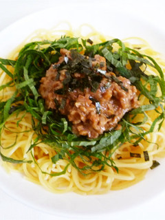納豆と梅肉と大葉のさっぱりパスタ-レシピのメイン写真
