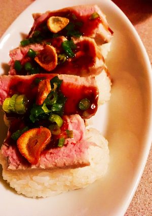 にんにく照り焼きアヒツナにぎり-レシピのメイン写真