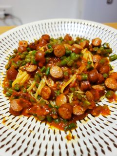 ソーセージとインゲン豆のトマトパスタ-レシピのメイン写真