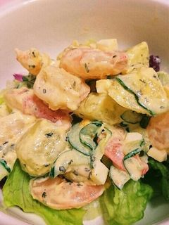 ポテトとエビのバジルサラダ-レシピのメイン写真