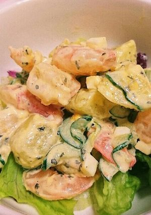 ポテトとエビのバジルサラダ-レシピのメイン写真