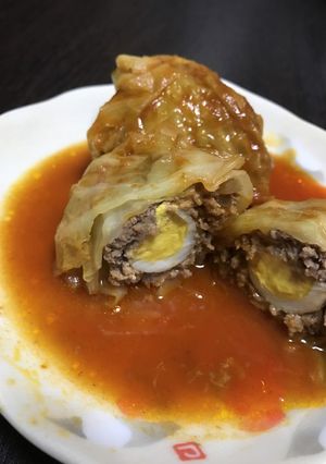 紫蘇香る、うずら卵入りロールキャベツ-レシピのメイン写真