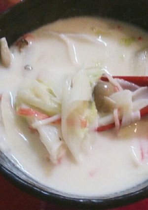 白菜とカニカマの中華風ミルクスープ＊-レシピのメイン写真
