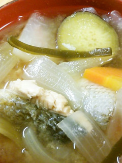 秋鮭&さつまいもの味噌汁♪-レシピのメイン写真