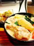 骨つき肉とほうれん草のクリームシチュー♡
