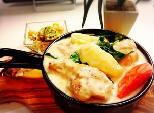 骨つき肉とほうれん草のクリームシチュー♡-レシピのメイン写真