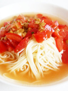 トマト納豆そうめん-レシピのメイン写真