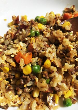 簡単！ひき肉とミックスベジタブル炒飯-レシピのメイン写真