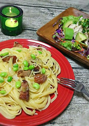 ブリーチーズと牛乳で濃厚クリームパスタ-レシピのメイン写真