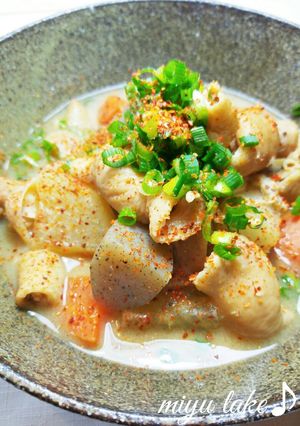美味し〜♡豚モツと野菜の煮込み♪味噌味-レシピのメイン写真