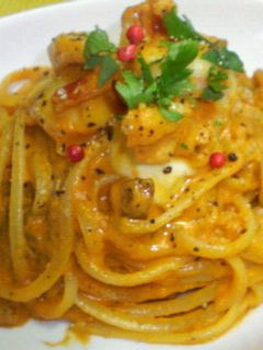 ★海老とキノコのトマトクリームパスタ★-レシピのメイン写真