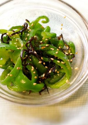 お弁当に！トースターでピーマン塩昆布和え-レシピのメイン写真
