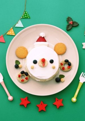 離乳食 くまちゃんサンタケーキ-レシピのメイン写真