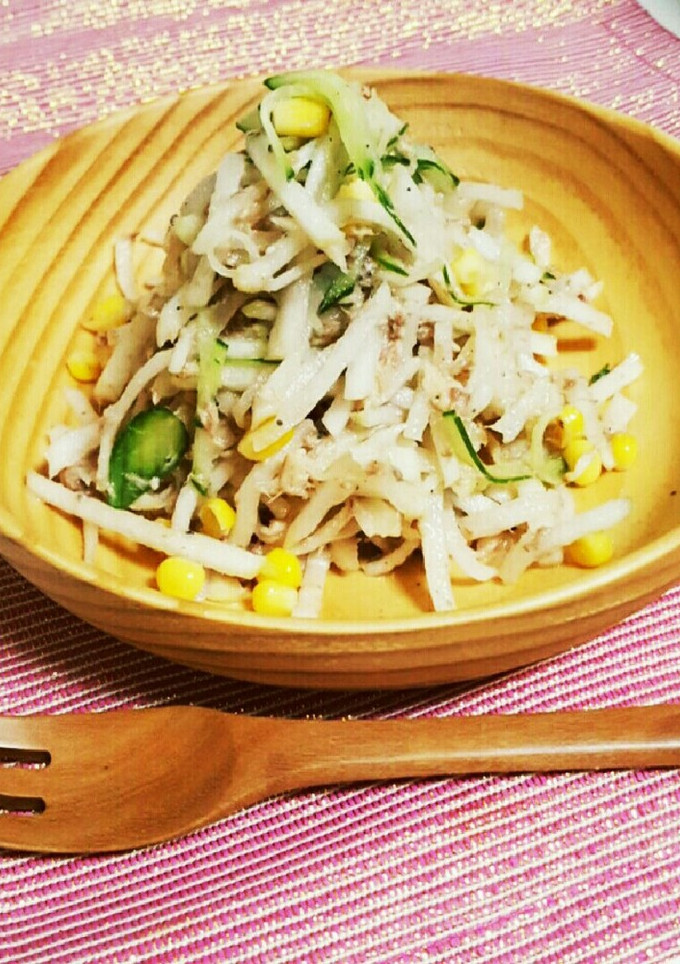 大根と缶詰の楽々うまうまサラダ♡-レシピのメイン写真