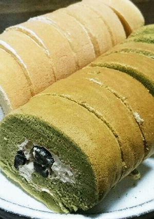 抹茶きな粉クリームロールケーキ♡-レシピのメイン写真