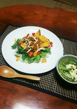 レンジでチン！大豆ミートのタコライス♡-レシピのメイン写真