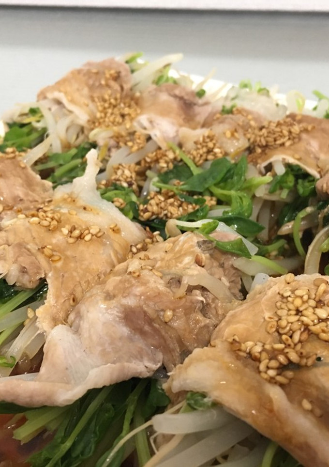 レンジで簡単！もやしと豆苗の豚肉巻き-レシピのメイン写真