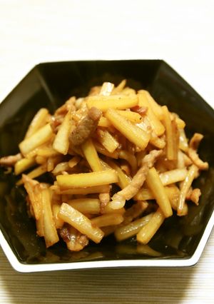 大根の皮利用！大根の皮と豚肉の炒め物-レシピのメイン写真