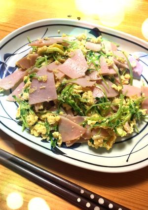 豆苗とハムのサッと炒め-レシピのメイン写真