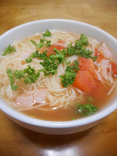 トマトスープにゅうめん-レシピのメイン写真