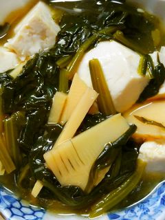 簡単♪豆腐とほうれん草と筍の和風餡掛け煮-レシピのメイン写真
